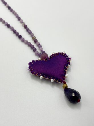 Χειροποίητο κολιέ με ημιπολύτιμες χάντρες